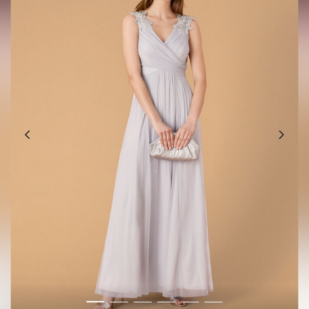 Pale Blue Monsoon Mischa Tulle Maxi Dress